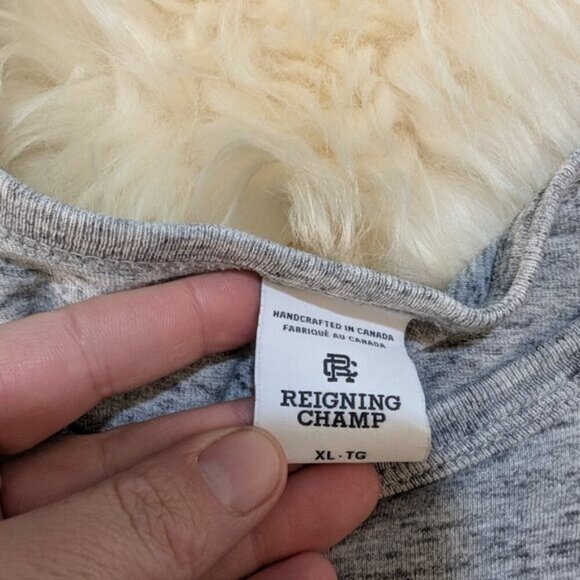 Reigning Champ Heathered Grey Long Sleeve T Shirt Men Size XL - Picture 6 of 7